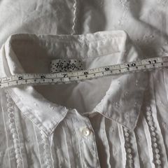 soft white cotton blouse S