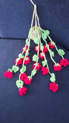 Handmade Crochet Hanging Flower Pot