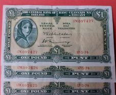 Lady Lavery Three Consecutive One Pound Notes