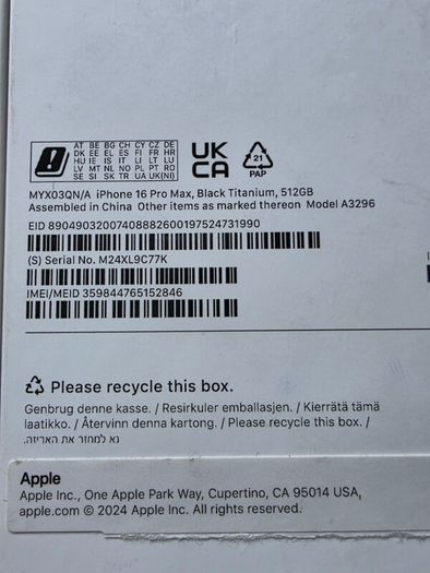 iPhone 16 Pro Max 512GB - 100% Battery Health!