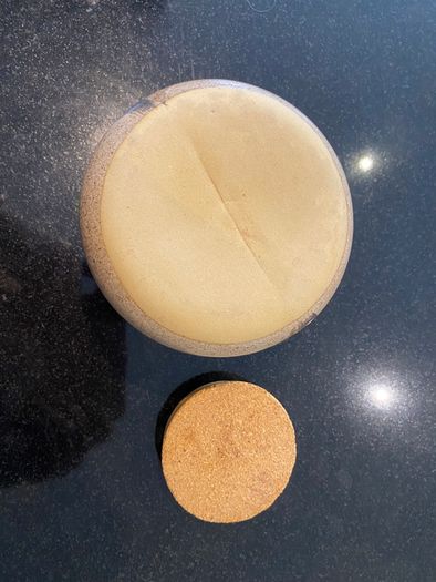 Ceramic vintage  pot with cork lid