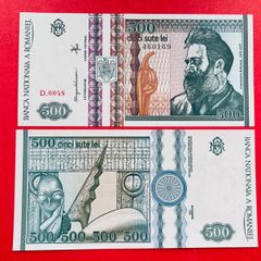Romania  500  Lei  1992. Pick  101b. Large Note  ( Uncirculated. )
