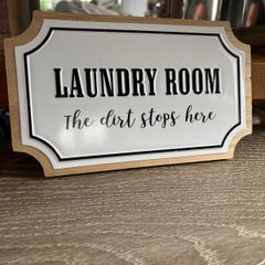 New wood and metal Laundry Room Sign
