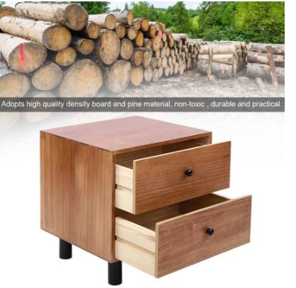 BRAND NEW 45x38x47cm Bedside Cabinet Table Night Stand Storage Nightstand with Two Drawers for Living Room Bedroom
