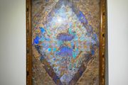 Antique Brazilian Art Deco Butterfly Wing Tray (Blue Morpho)