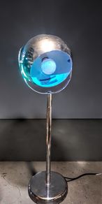 Tall chrome space age eyeball lamp