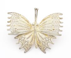 Sterling Silver Filigree Butterfly Brooch