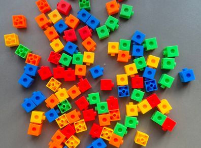 Maths Linking Cubes Educational Building Toy Lot