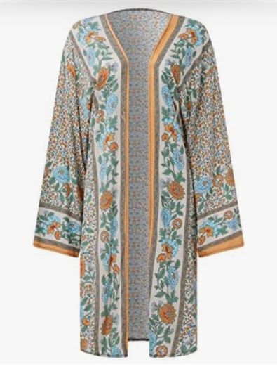 Emery Rose open-front floral bohemian kimono cardigan Size L