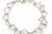 Vintage Sterling Silver Linked Hearts Bracelet