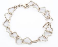 Vintage Sterling Silver Linked Hearts Bracelet