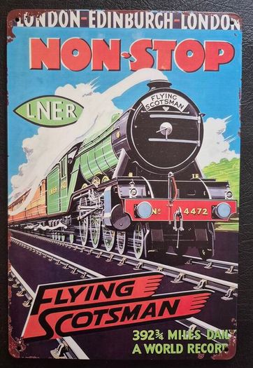 Flying Scotsman, railway, vintage style metal sign .