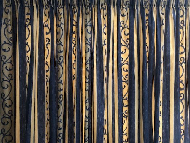 Lined curtain. Vintage fabric