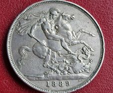 Beautiful 1889 Queen Victoria Silver Crown