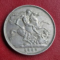 Beautiful 1889 Queen Victoria Silver Crown