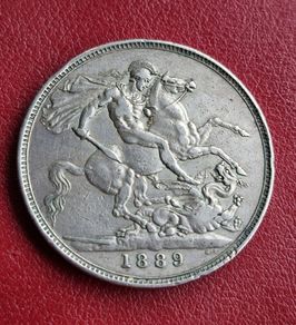 Beautiful 1889 Queen Victoria Silver Crown