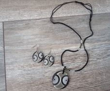Charm Pendant Necklace/ Earrings Set.