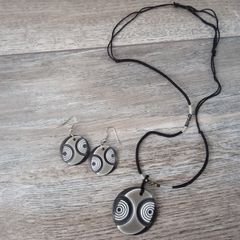 Charm Pendant Necklace/ Earrings Set.
