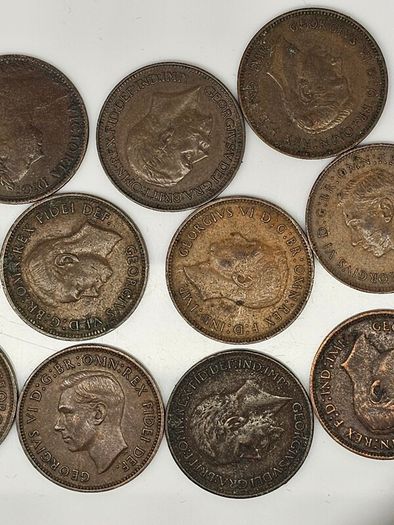 Great Britain 1/4d Farthing Lot 1886 1934 1926 1939 1943 1944 1945 1947 1951 1952x2
