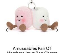 New JELLYCAT Amuseables Pair of Marshmallows Bag Charm