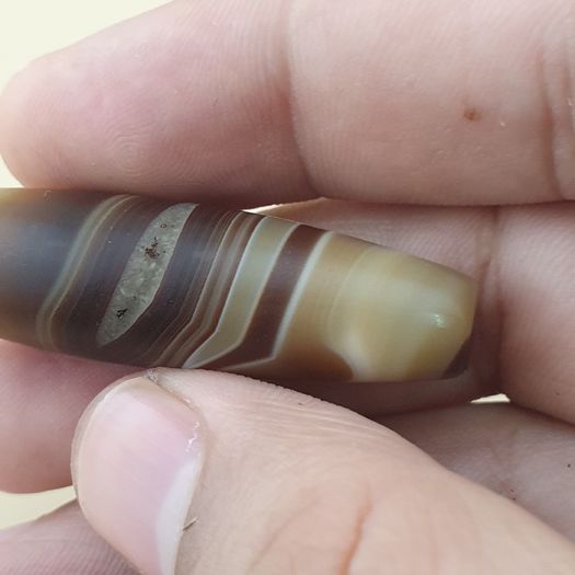 Vintage Middle Eastern Yemeni Suliemani Natural Eye Agate Bead Amulet