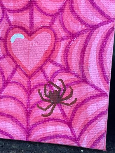 Mini Art - Original Spider Web Art Canvas