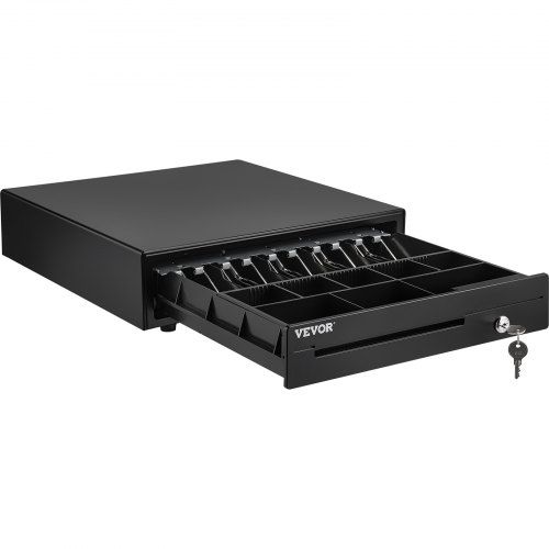 Cash Register Drawer, 16" 12 V, for POS System with 5 Bill 8 Coin Cash Tray, Removable Coin Compartment & 2 Keys Included, RJ11/RJ12 Cable for Supermarket, Bar, Coffee Shop, Restaurant