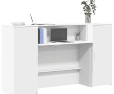 Reception Desk White 180x50x103.5 cm Engineered Wood