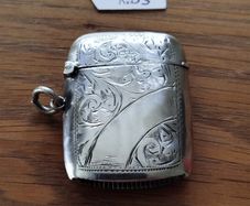 Antique Sterling Silver Vesta Case - High Shine Finish (Birmingham 1923)