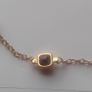 Black and Gold Square Charm Necklace 18 Inch Image 3