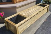 8ft bench with planters