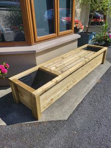 8ft bench with planters