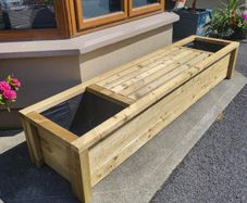 8ft bench with planters