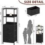 5-Tier Bookcase, Freestanding Bookcase for Living Room Bedroom Home Office, Tall Bookshelf with 3 Fabric Storage Drawers, Shelving Unit Open Storage Display Shelf, Black Image 3