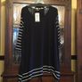 DORIS STREICH  . FURTHER REDUCED.   NEW a really nice tunic in black with white stripes on the sleeves and hemline . Length is 37 inches. Image 6