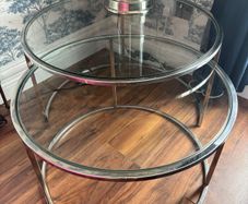 Set of 2 Glass & Chrome Nesting Tables