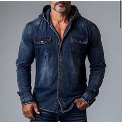 Giovanco Denim Hooded Shirt