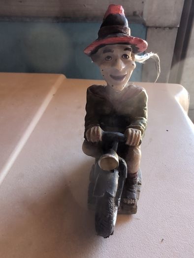 Witch on Motorcycle Figurine.