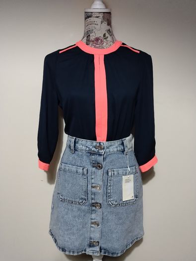 Vintage blue Denim Skirt, New With Tags