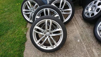 Original Audi RS6 Twin Spoke R20 Alloy Wheels And Centre Caps.