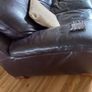 Chocolate brown  3 seater leather sofa for sale Image 6