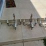 Heavy brass chandelier and garden lantern antique style Image 6