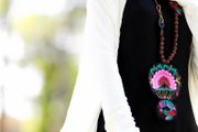 Designer embroidered statement necklace