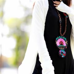 Designer embroidered statement necklace