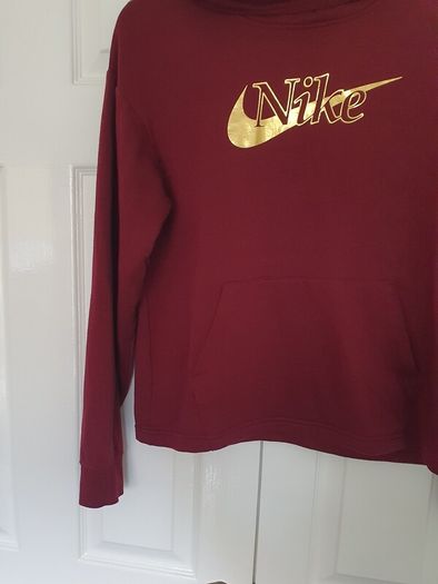 nike icon funnel neck hoodie size xs burgundy in excellent condition