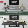 NEW SALE | Height Adjustable Electric Standing Desk with Keyboard Tray, 100 x 60 cm Sit Stand up Desk with Splice Board, Black Frame/Black Top Image 5
