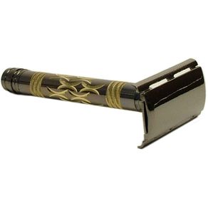 Parker Model 84 Three piece Metal Safety Razor with Brass and Gunmetal Finish