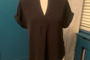 Black short sleeve blouse. Size 10