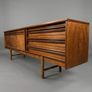 Large Mid Century Modern Asymmetrical Teak Credenza or Media Console Image 3