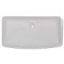 Bathroom Basin with Mixer Tap Ceramic Rectangular White Image 5